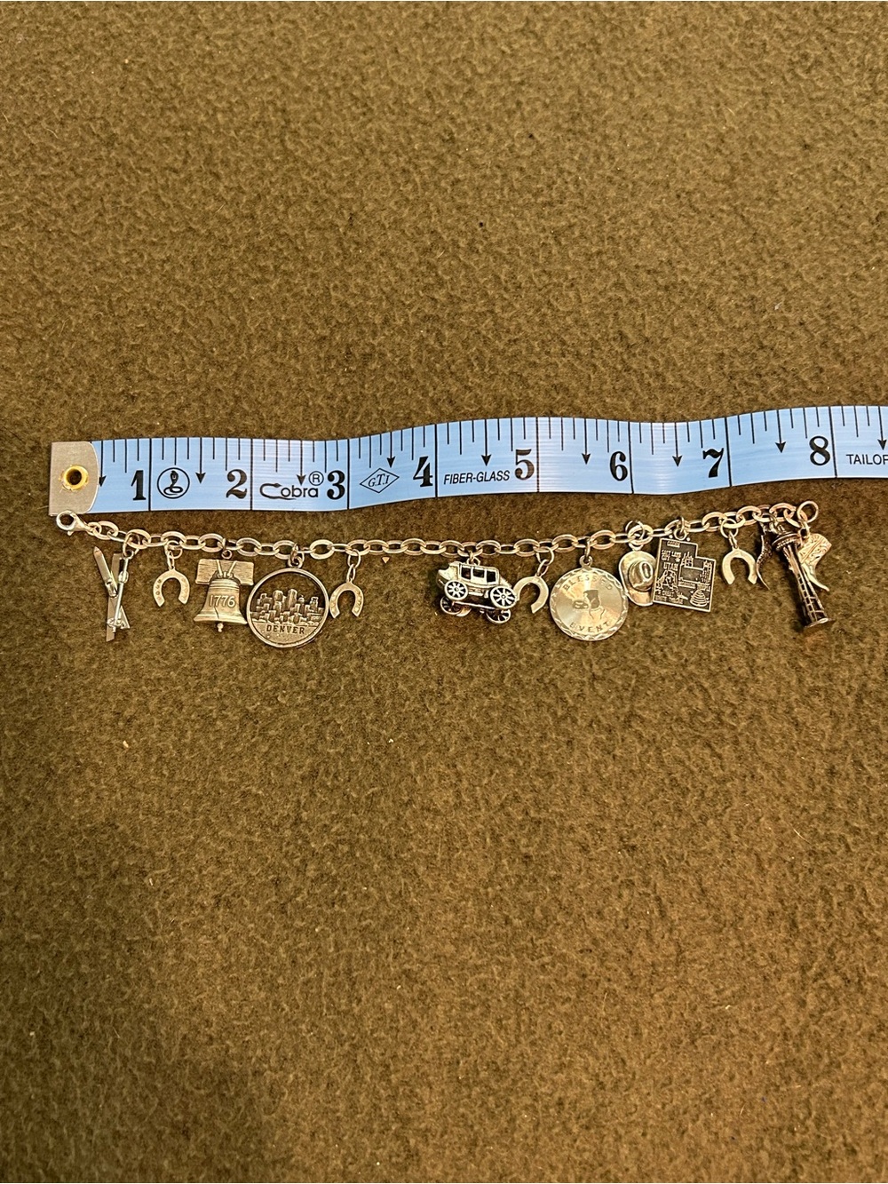 Sterling Silver Charm Bracelet with 13 Charms. - Picture 5 of 9